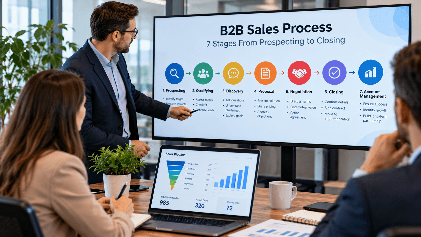 B2B Sales Process: 7 Stages From Prospecting to Closing a Deal
